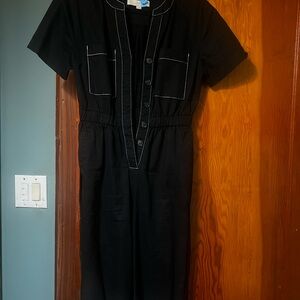 LOFT Black Jumpsuit with White Stitching